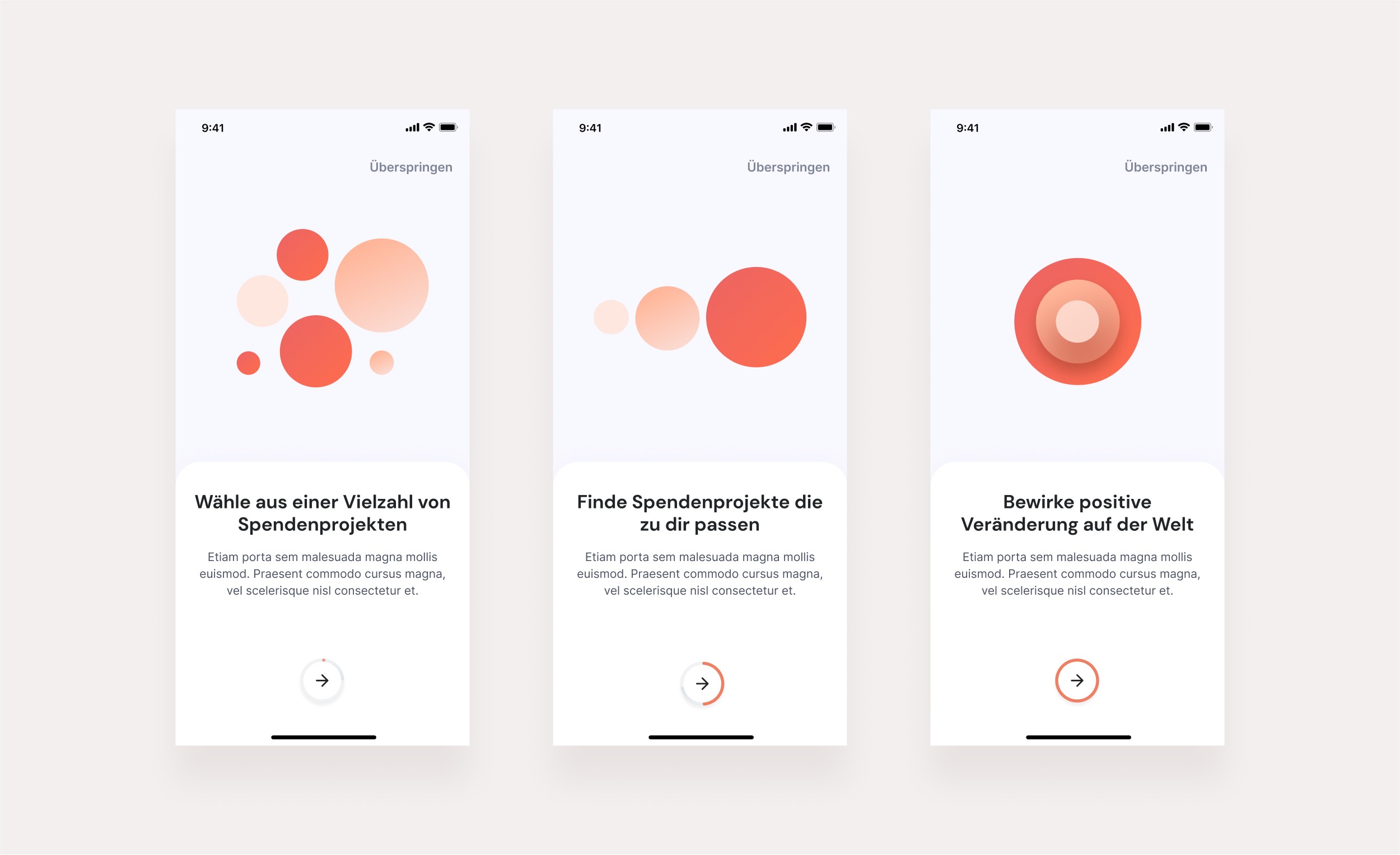Felloz onboarding screens